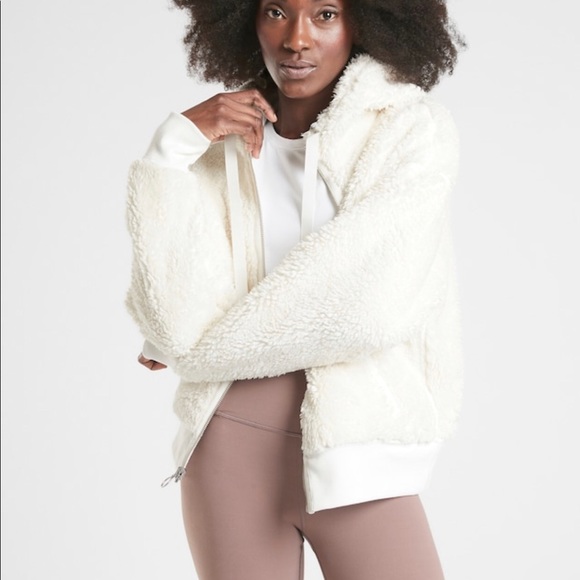 NWT Athleta Cozy Sherpa Reversible Jacket White - Picture 3 of 16